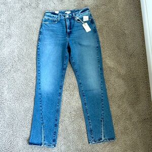 NWT Good American Good Boy Twist Slit Jeans